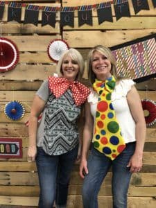 Pam-with-Debbie-gutter-cover-kcs-office-manager-and-last-summers-company-picnic