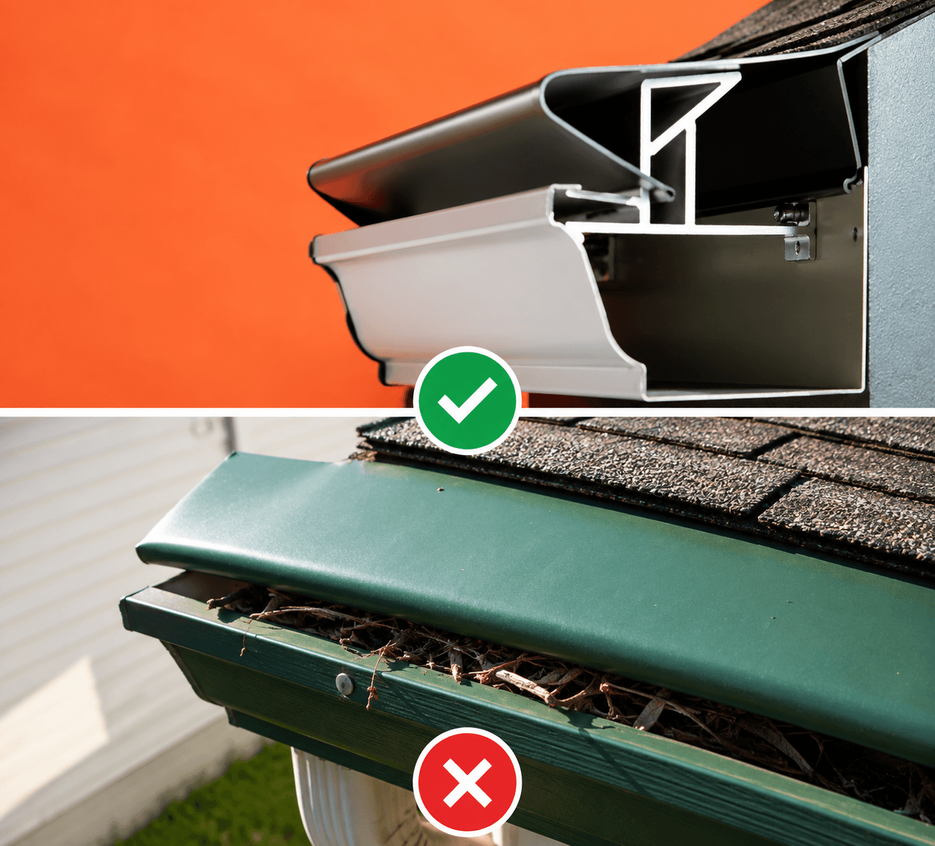 nose-forward-gutter-guard-vs-not