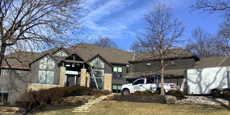 copper gutter installation in Shawnee, KS.